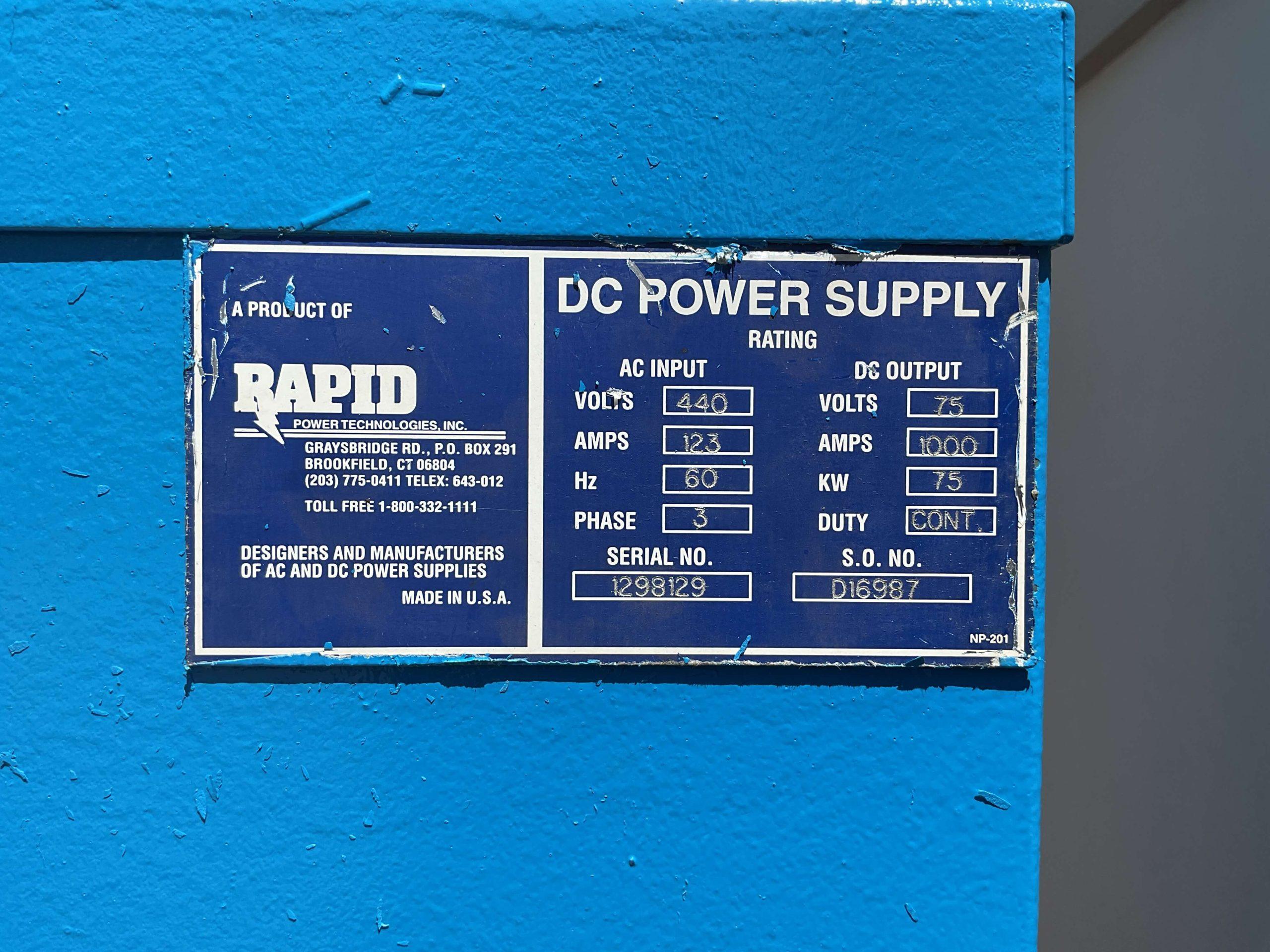 1000 Amp Rapid 75 Volt Rectifier R3468