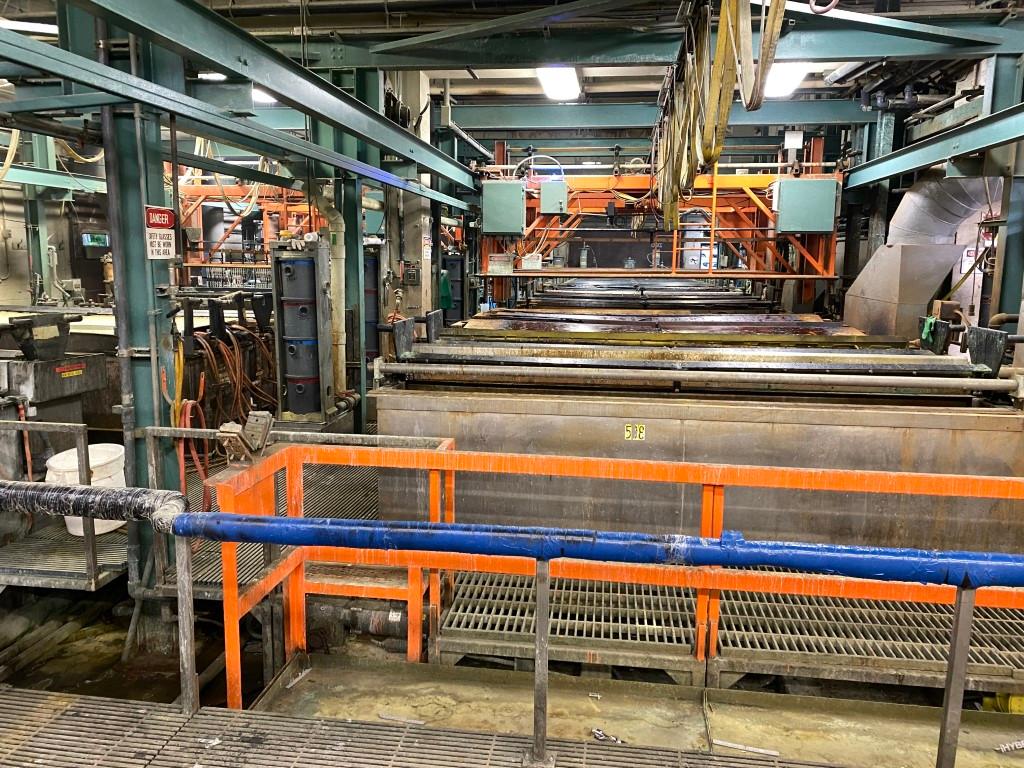 Harshaw 62 Station Automated Rack Plating Line PL2215