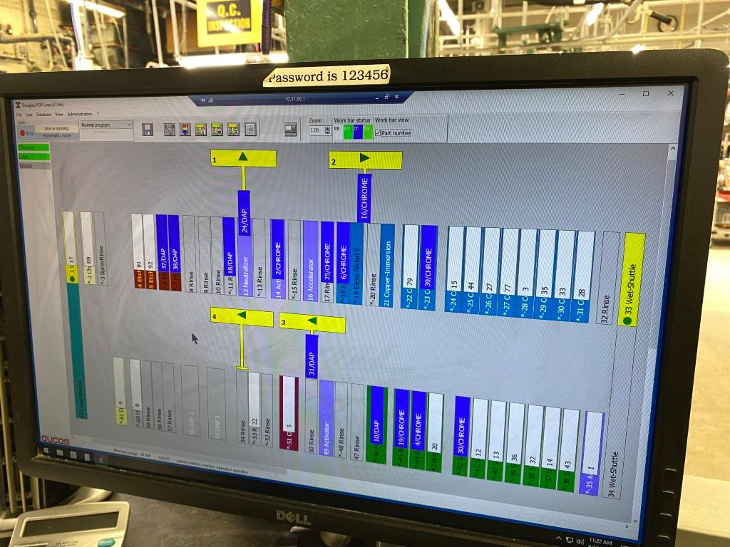 Harshaw 62 Station Automated Rack Plating Line PL2215